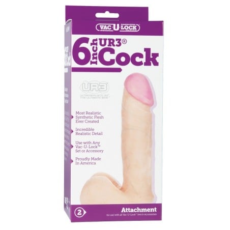 UR3 Vac-U-Lock 6" Cock & Balls Attachment - White