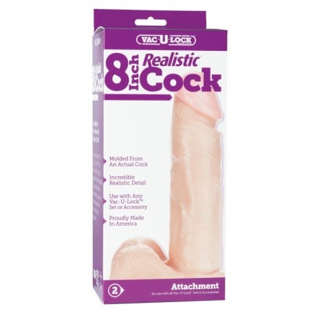 Vac-U-Lock 8" Realistic - White