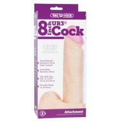 UR3 Vac-U-Lock 8"Cock & Balls Attachment - White
