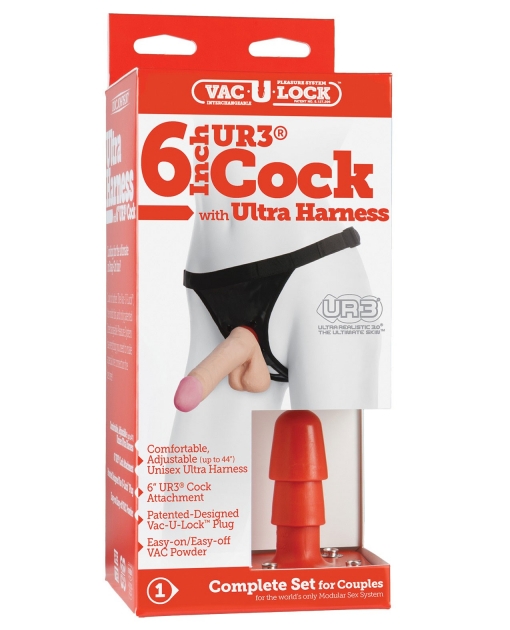 Ultra Harness 2 w/6" Ur3 Cock - White