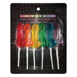 Rainbow Dick Suckers - Asst. Colors/Flavors Pack of 6