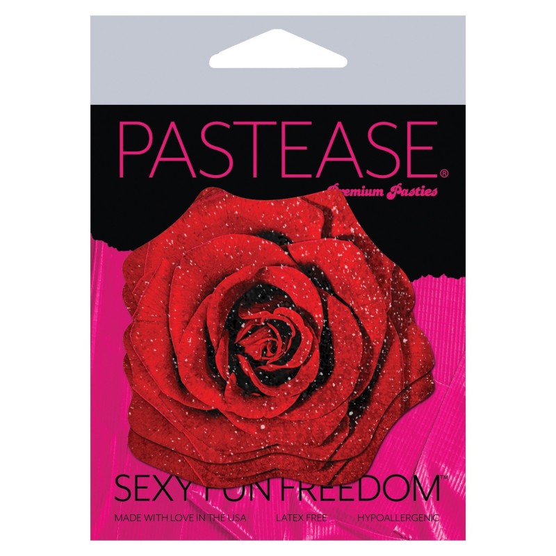 Pastease Glitter Velvet Blooming Rose - Red O/S Pastease Glitter Velvet Blooming Rose - Red O/S