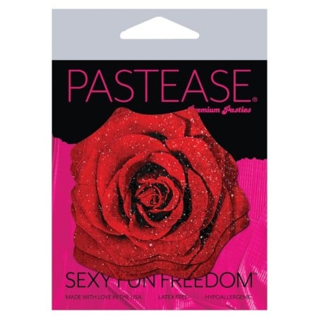 Pastease Glitter Velvet Blooming Rose - Red O/S