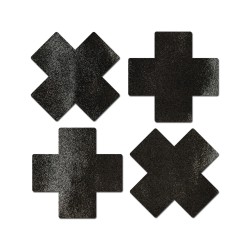 Pastease Petites Liquid Cross - Black O/S Pack of 2 Pair