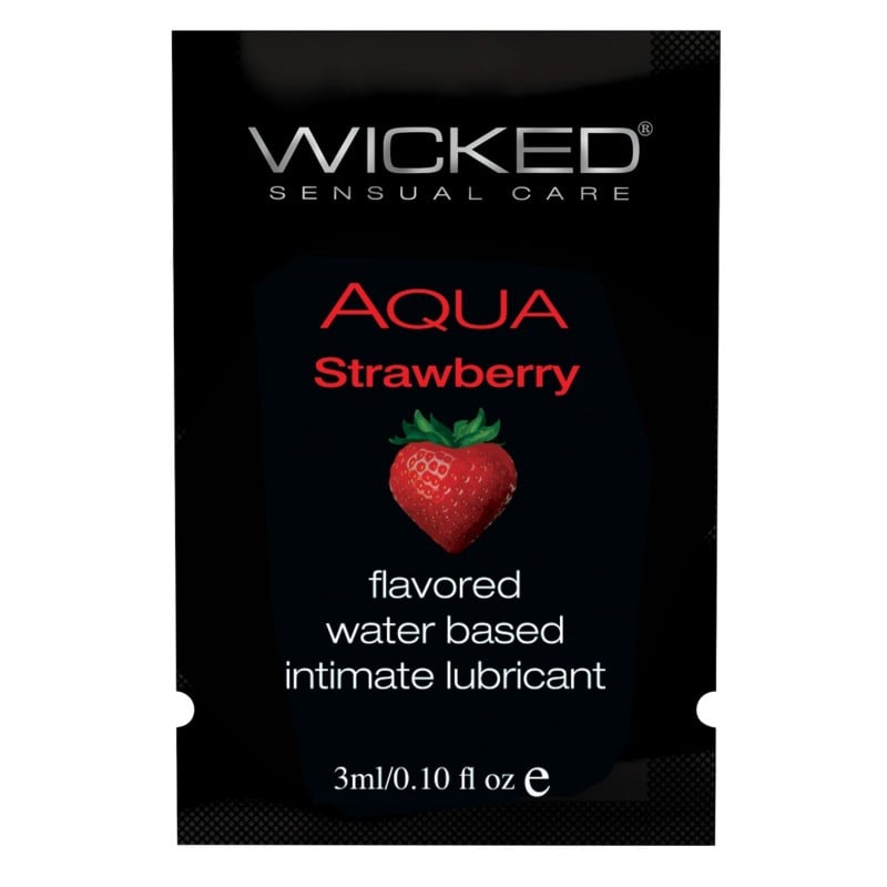 Wicked Sensual Care Waterbased Lubricant - .1 oz Strawberry Wicked Sensual Care Waterbased Lubricant - .1 oz Strawberry