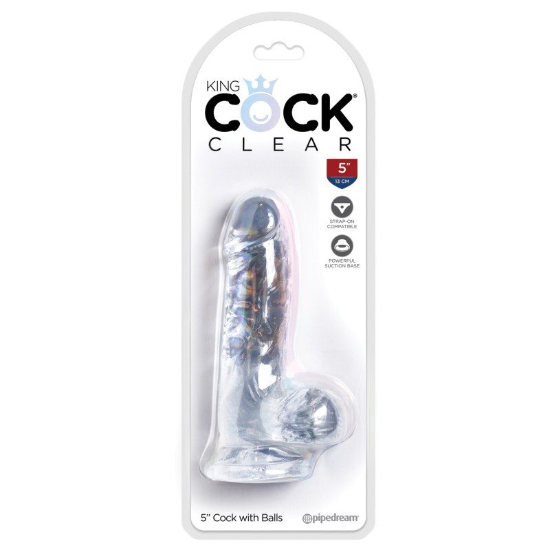 King Cock Clear 5" Cock w/Balls King Cock Clear 5" Cock w/Balls