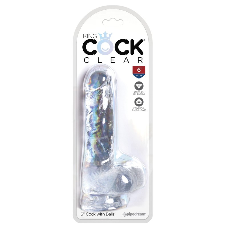 King Cock Clear 6" Cock w/Balls King Cock Clear 6" Cock w/Balls