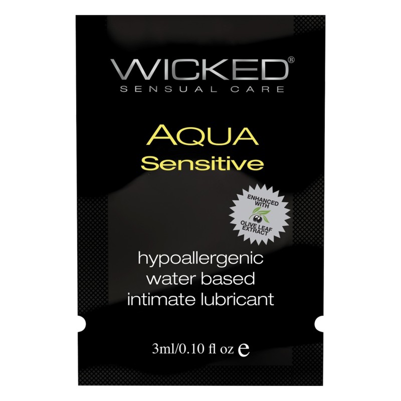 Wicked Sensual Care Hypoallergenic Aqua Sensative Waterbased Lubericant - .1 oz Wicked Sensual Care Hypoallergenic Aqua Sensative Waterbased Lubericant - .1 oz