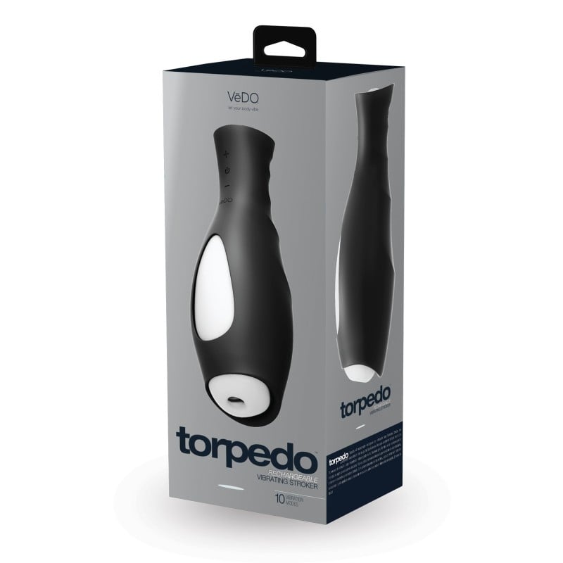 VeDO Torpedo Vibrating Rechargable Stroker - Just Black VeDO Torpedo Vibrating Rechargable Stroker - Just Black