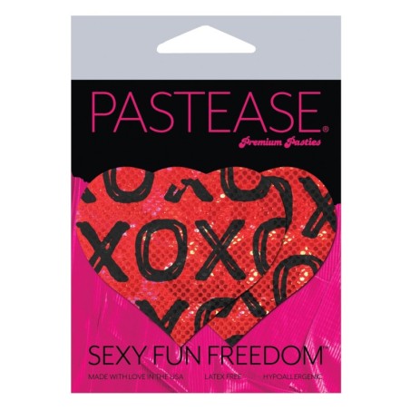 Pastease Glitter XOXO Heart - Red/Black O/S