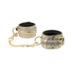 Spartacus Wrist Restraints w/Leather Lining - White Snakeskin Micro Fiber