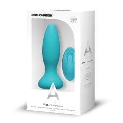 A Play Rechargeable Silicone Adventurous Anal Plug w/Remote - Teal
