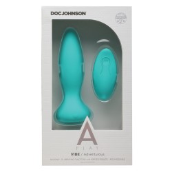 A Play Rechargeable Silicone Adventurous Anal Plug w/Remote - Teal