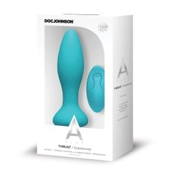 A Play Thrust Experienced Rechargeable Silicone Anal Plug w/Remote - Teal