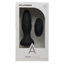 A Play Rimmer Experienced Rechargeable Silicone Anal Plug w/Remote - Black