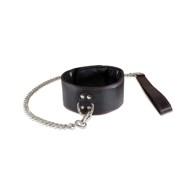 Sultra Lambskin 2 1/2" Collar w/24" Chain - Black Sultra Lambskin 2 1/2" Collar w/24" Chain - Black