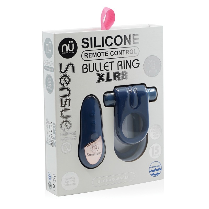 Sensuelle Silicone Remote Control XLR8 Turbo Boost Cock Ring - Navy Sensuelle Silicone Remote Control XLR8 Turbo Boost Cock Ring - Navy