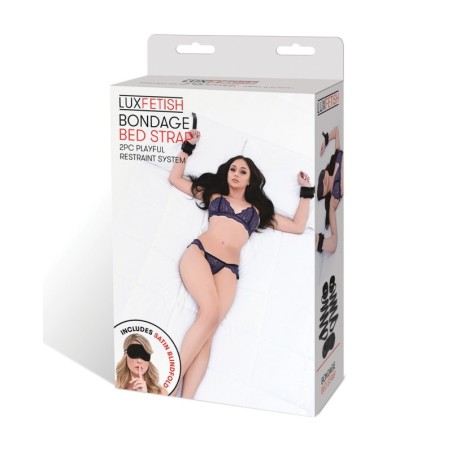 Lux Fetish Bondage Bed Strap Restraint System - 2 pc Set