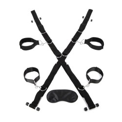 Lux Fetish Over the Door Cross w/4 Universal Soft Restraint Cuffs
