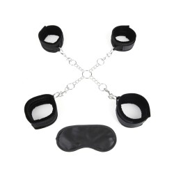 Lux Fetish Deluxe Chain Hogtie w/4 Universal Soft Restraint Cuffs