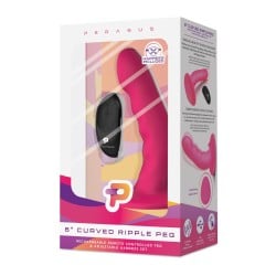 Pegasus 6" Rechargeable Ripple Peg w/Adjustable Harness & Remote - Pink