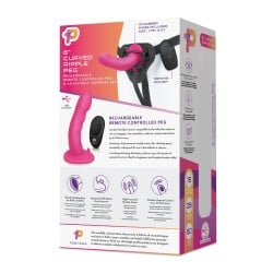Pegasus 6" Rechargeable Ripple Peg w/Adjustable Harness & Remote - Pink