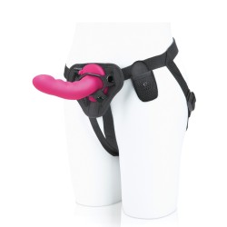 Pegasus 6" Rechargeable Ripple Peg w/Adjustable Harness & Remote - Pink