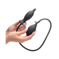 Master Series Dark Inflator Inflatable Silicone Anal Plug - Black