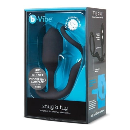 b-Vibe Snug & Tug Weighted Silicone & Penis Ring - 128 g Black