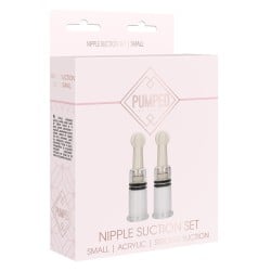 Shots Pumped Nipple Suction Set - Small Clear