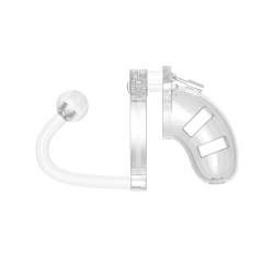 Shots Man Cage Chastity 3.5" Cock Cage w/Plug Model 10 - Clear