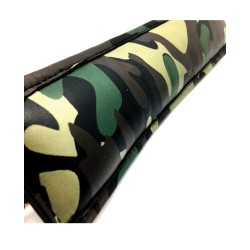 The Red Leather Padded Wrist Cuffs - Camo Piping