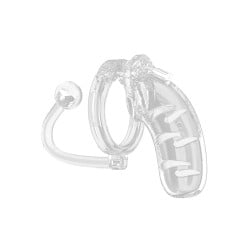 Shots Man Cage 4.5" Cock Cage w/Plug 11 - Clear