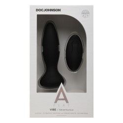 A Play Rechargeable Silicone Adventurous Anal Plug w/Remote - Black