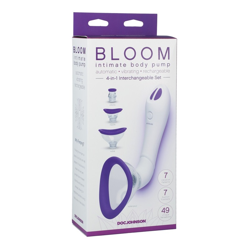 Bloom Intimate Body Automatic Vibrating Rechargeable Pump - Purple/White Bloom Intimate Body Automatic Vibrating Rechargeable Pump - Purple/White