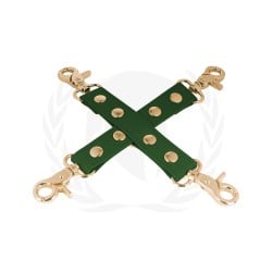 Spartacus PU Hog Tie w/Gold Hardware - Green