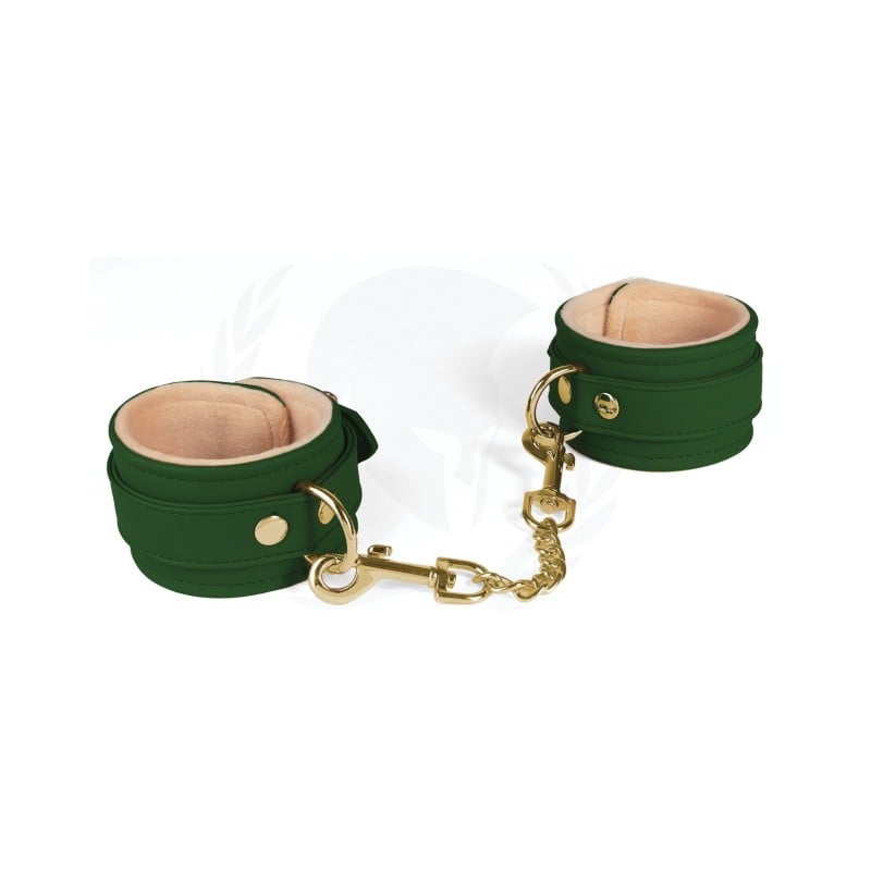 Spartacus PU Ankle Cuffs w/Plush Lining - Green Spartacus PU Ankle Cuffs w/Plush Lining - Green