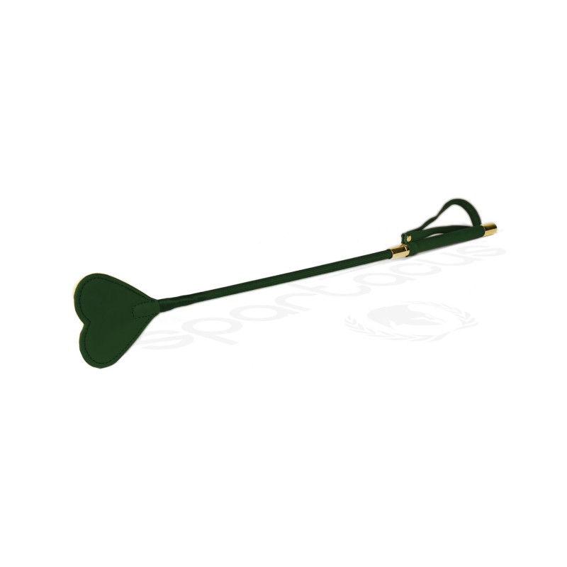 Spartacus PU Riding Crop w/Plush Heart Shape Tip - Green Spartacus PU Riding Crop w/Plush Heart Shape Tip - Green