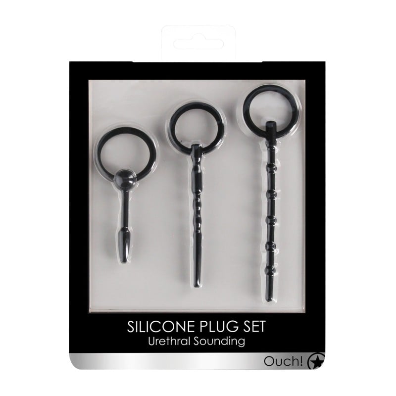 Shots Ouch Urethral Sounding Plug Set - Black Shots Ouch Urethral Sounding Plug Set - Black