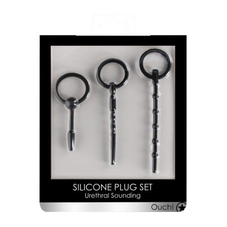 Shots Ouch Urethral Sounding Plug Set - Black