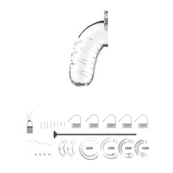 Shots Man Cage 4.5" w/Silicone Urethral Sounding - Clear