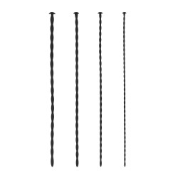 Shots Ouch Beginner Urethral Sounding Silicone Spiral Screw Plug Set - Black
