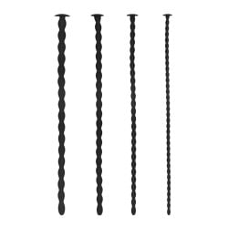 Shots Ouch Advanced Urethral Sounding Silicone Spiral Plug Set - Black