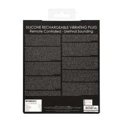 Shots Ouch Urethral Sounding Silicone Rechargeable & Remote Controlled Vibrating Plug - Black