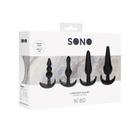 Shots Sono No. 8 Butt Plug - Black Set of 4
