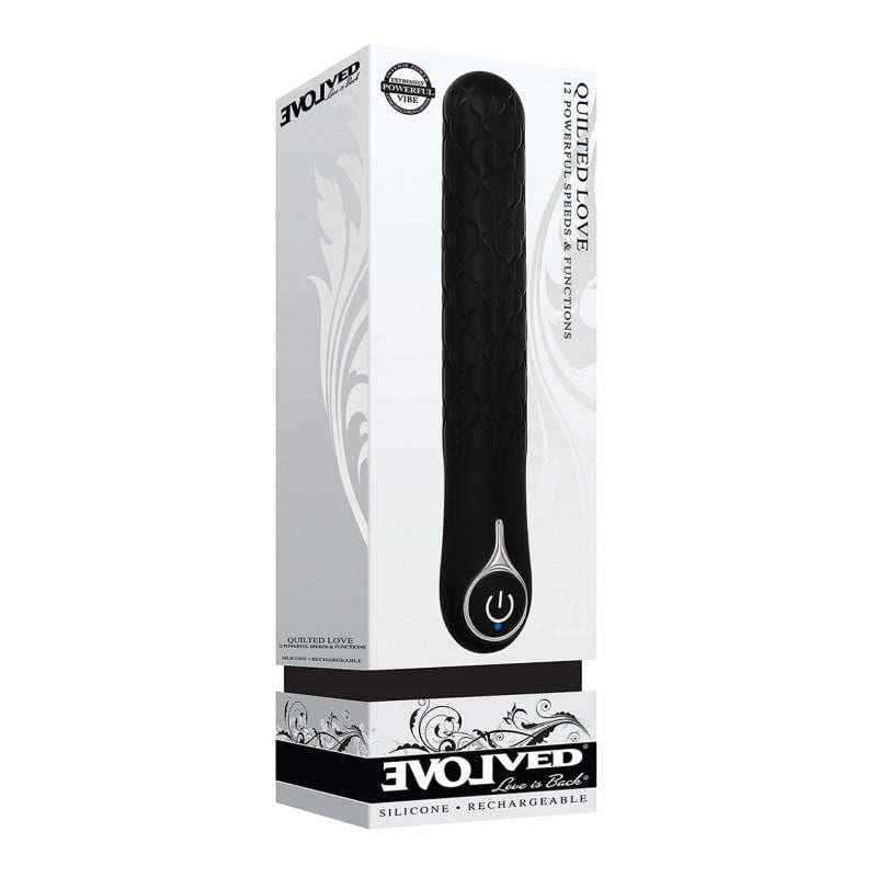 Evolved Quilted Love Rechargeable Vibrator - Black Evolved Quilted Love Rechargeable Vibrator - Black