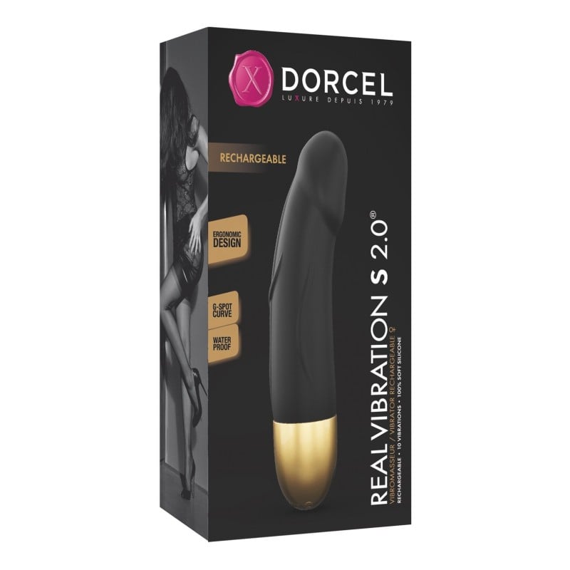 Dorcel Real Vibration S 6" Rechargeable Vibrator 2.0 - Gold Dorcel Real Vibration S 6" Rechargeable Vibrator 2.0 - Gold