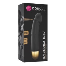 Dorcel Real Vibration M 8.6" Rechargeable Vibrator 2.0 - Black/Gold