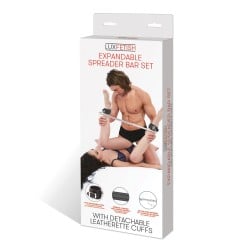 Lux Fetish Expandable Bar Spreader Set w/Leatherette Cuffs