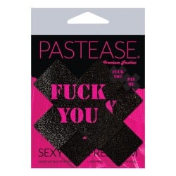 Pastease Fuck You Pay Me Cross - Black/Pink O/S
